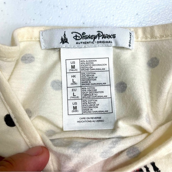 DISNEY PARKS Womens Minnie Mouse Polka Dot Tee With Bows Size M - Picture 6 of 9